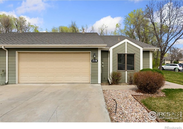 718 Brookhaven Ct, Fort Collins, CO 80525 - single story home featuring an attached garage, a shingled roof, and concrete driveway