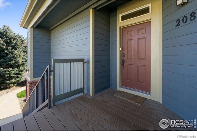 entrance to property with a porch