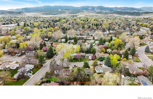 1208 Briarwood Rd, Fort Collins, CO 80521 - aerial perspective of suburban area featuring a mountain backdrop