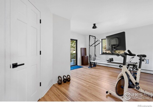 319 S Peak Rd, Boulder, CO 80302 - workout area featuring wood finished floors