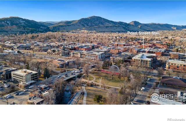 1360 Walnut St Unit 211, Boulder, CO 80302 - drone / aerial view featuring a mountain view