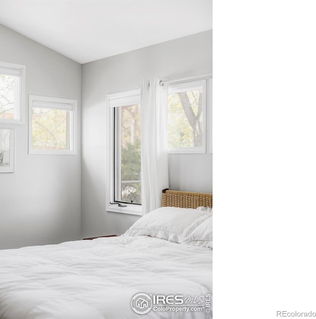 bedroom with vaulted ceiling