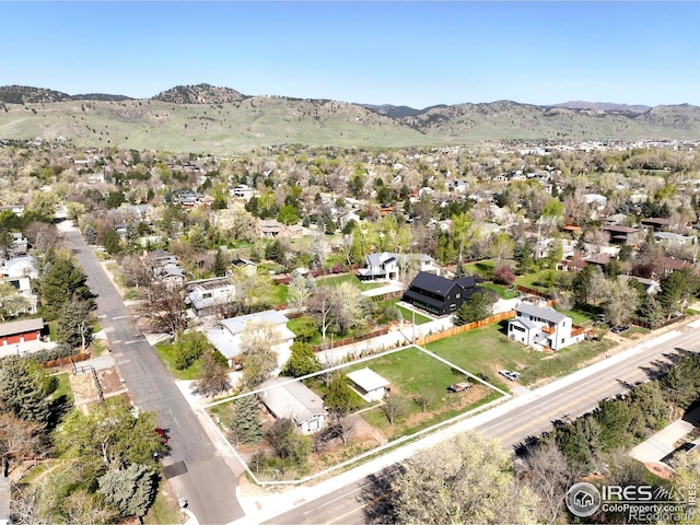 aerial perspective of suburban area featuring a mountainous background