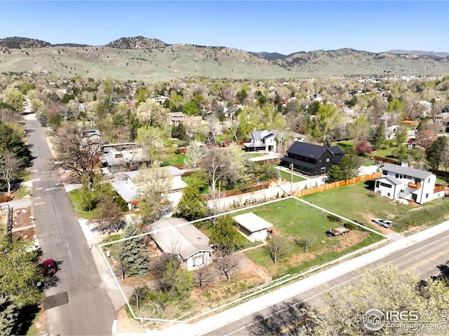 aerial perspective of suburban area with mountains