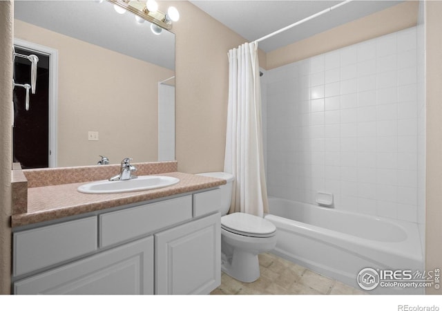 2275 Schooner St, Lafayette, CO 80026 - bathroom with vanity, shower / bath combo, and toilet