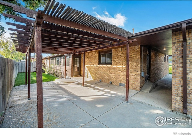 4121 Silene Pl, Loveland, CO 80537 - view of patio / terrace with a pergola and a fenced backyard