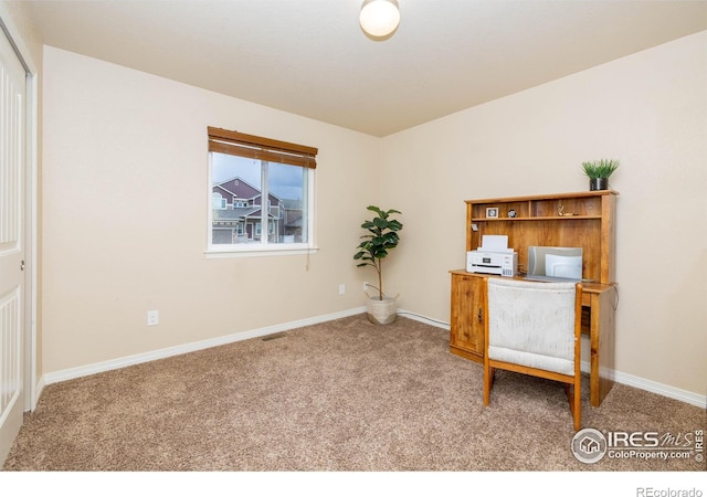 6659 12th St, Frederick, CO 80530 - carpeted home office with baseboards and visible vents