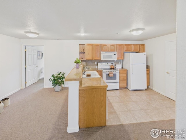 5425 County Road 32 Unit 15, Mead, CO 80504 - kitchen featuring white appliances, a sink, open shelves, baseboards, and backsplash