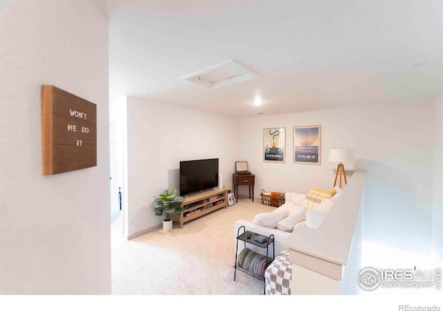 4424 Haymill Ct, Timnath, CO 80547 - living area with attic access and carpet flooring