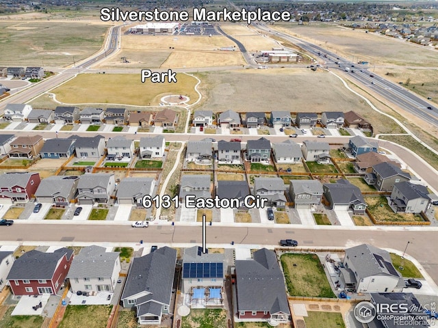 aerial view with a residential view