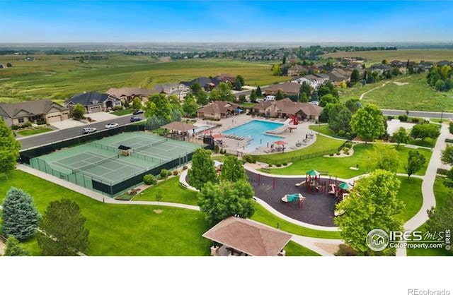 5751 Last Pointe Dr, Windsor, CO 80550 - aerial view of residential area with a pool