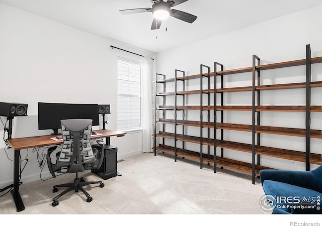 840 Clover Loop, Lafayette, CO 80026 - carpeted office space featuring baseboards and ceiling fan