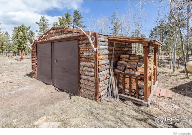 view of shed