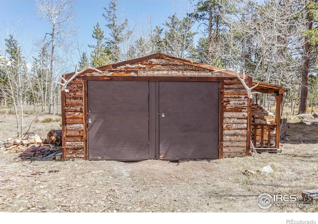 view of shed
