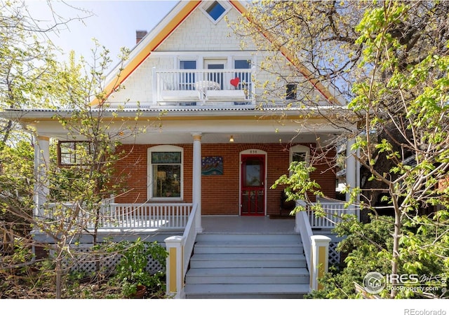838 University Ave, Boulder, CO 80302 - view of front of house with covered porch and a balcony