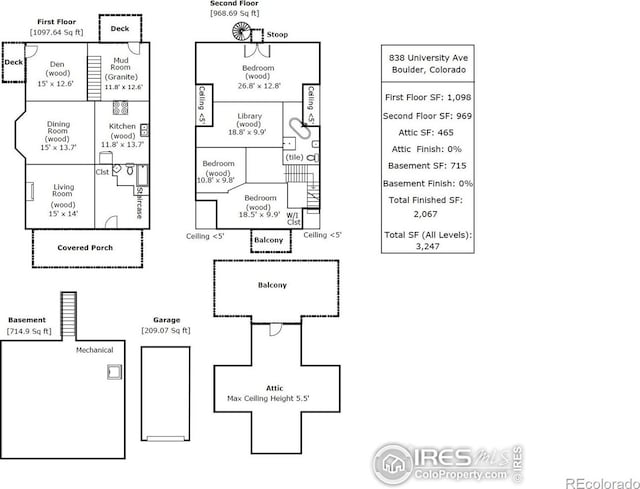 838 University Ave, Boulder, CO 80302 - floor plan