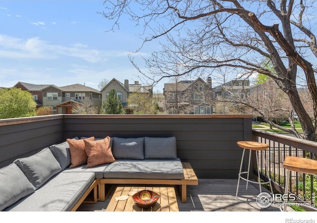 3809 Howe Ct, Boulder, CO 80301 - deck with a residential view and outdoor lounge area