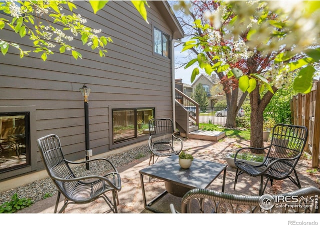3809 Howe Ct, Boulder, CO 80301 - view of patio with fence and stairway