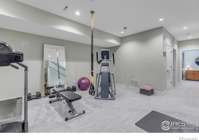 2890 Curtis St, Denver, CO 80205 - exercise area with carpet, recessed lighting, and baseboards