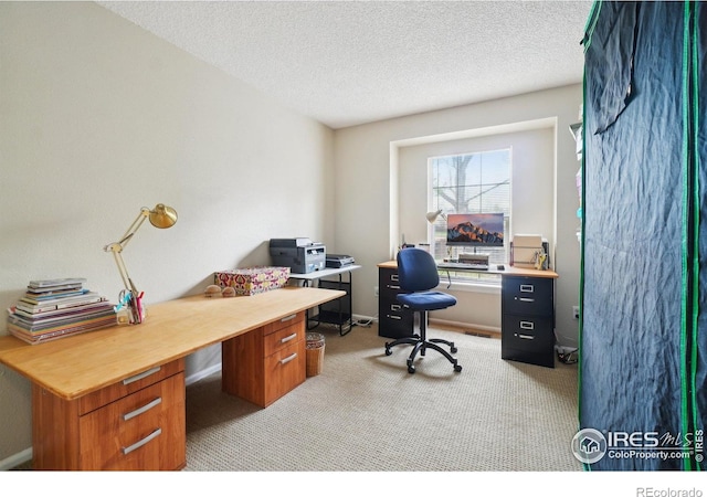 13755 W 65th Dr, Arvada, CO 80004 - office area featuring light colored carpet and a textured ceiling