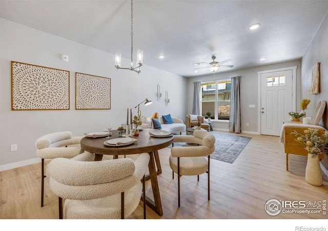 968 Birdwhistle Ln Unit 6, Fort Collins, CO 80524 - living area featuring light wood finished floors, baseboards, recessed lighting, and ceiling fan