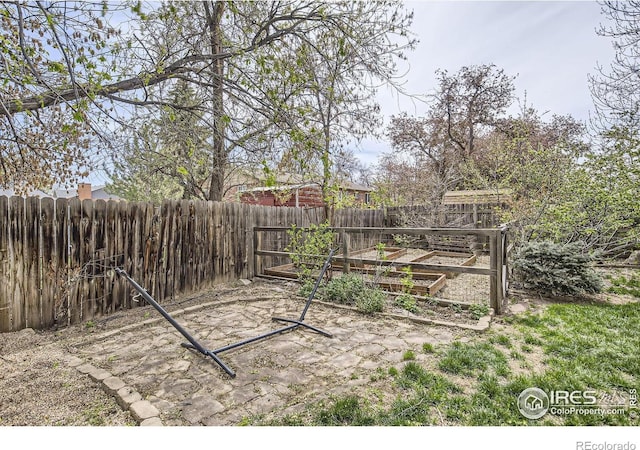 1352 S Terry St, Longmont, CO 80501 - view of yard with a fenced backyard and a vegetable garden