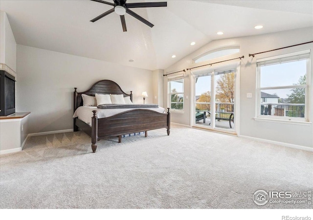 8355 Louden Circle Ft, Collins, CO 80528 - bedroom featuring access to outside, baseboards, recessed lighting, and carpet