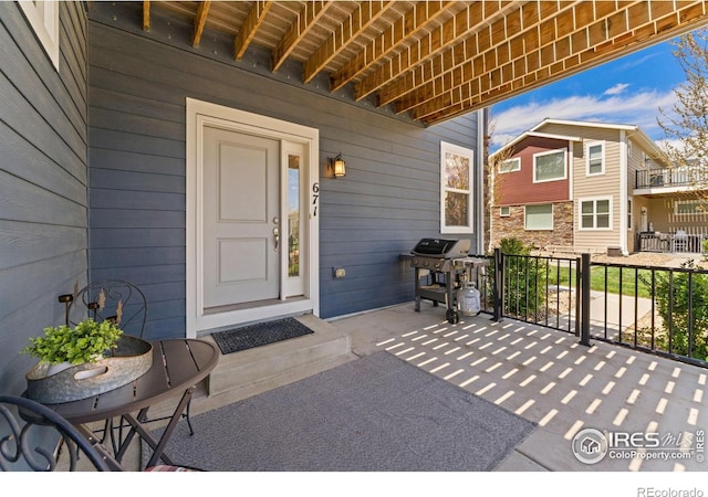 view of patio featuring grilling area