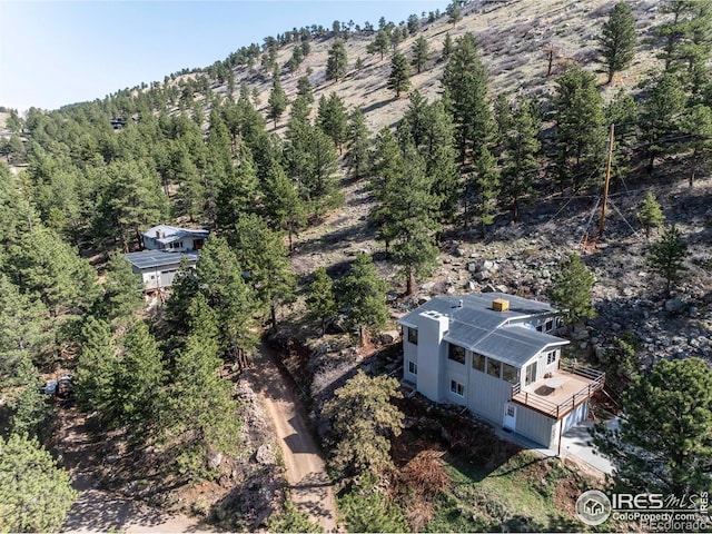 2345 Point Of Pines Dr, Boulder, CO 80302 - aerial view with a mountain view and a wooded view