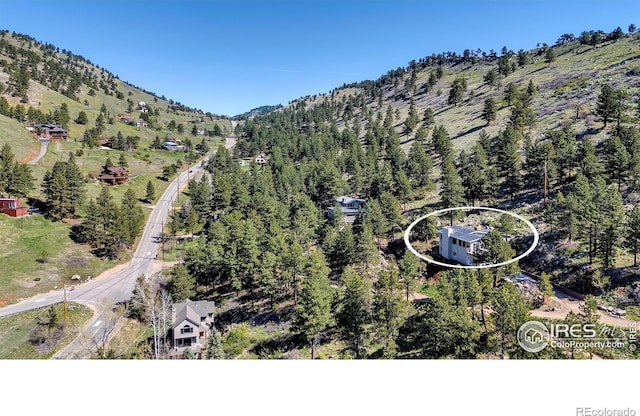 2345 Point Of Pines Dr, Boulder, CO 80302 - drone / aerial view featuring a mountain view