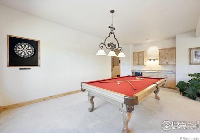 27921 Alabraska Ln, Evergreen, CO 80439 - playroom with light carpet and billiards