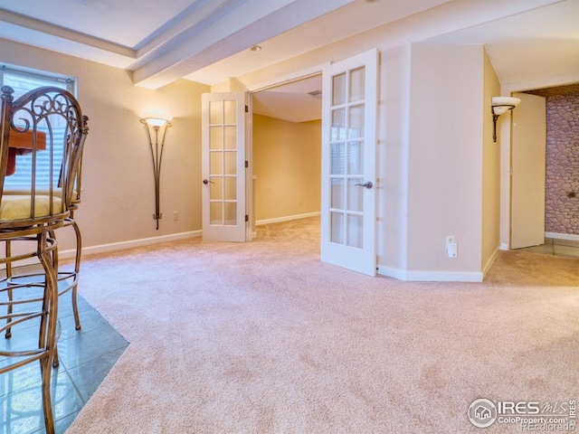 10583 Oakmoor Cir, Parker, CO 80134 - interior space with carpet floors, baseboards, and french doors