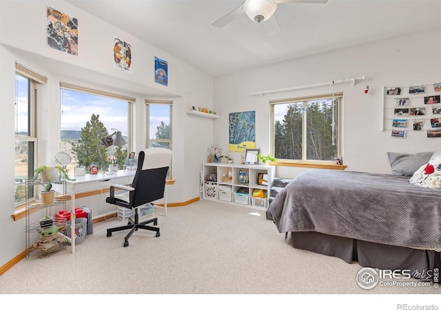 139 Ponderosa Dr, Nederland, CO 80466 - carpeted bedroom with baseboards and a ceiling fan