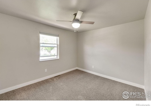 221 Chestnut St, Windsor, CO 80550 - carpeted spare room featuring baseboards and a ceiling fan