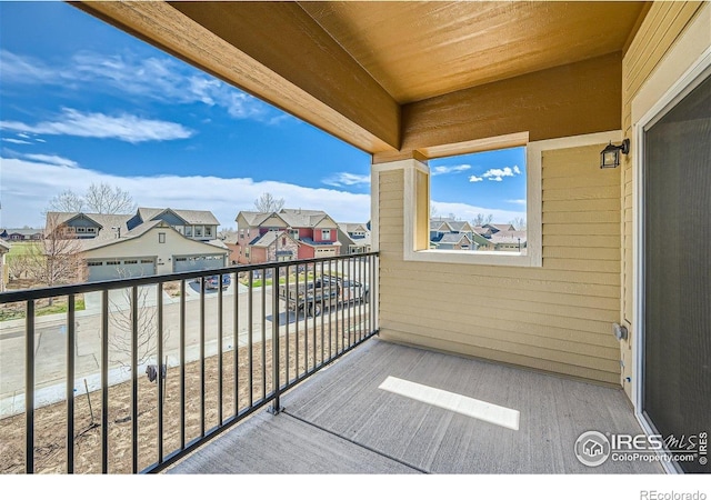 balcony featuring a residential view