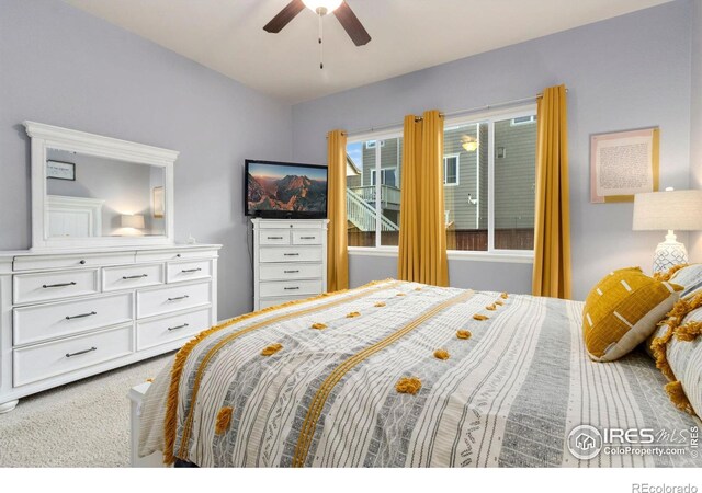 719 Wagon Bend Rd, Berthoud, CO 80513 - bedroom featuring carpet floors and ceiling fan