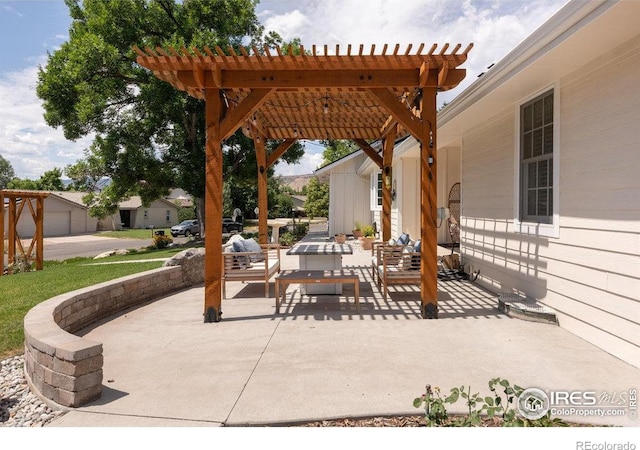 view of patio with a pergola