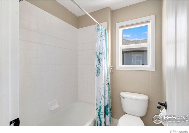 5442 Tiller Ct, Windsor, CO 80528 - full bathroom with toilet and shower / bath combination with curtain