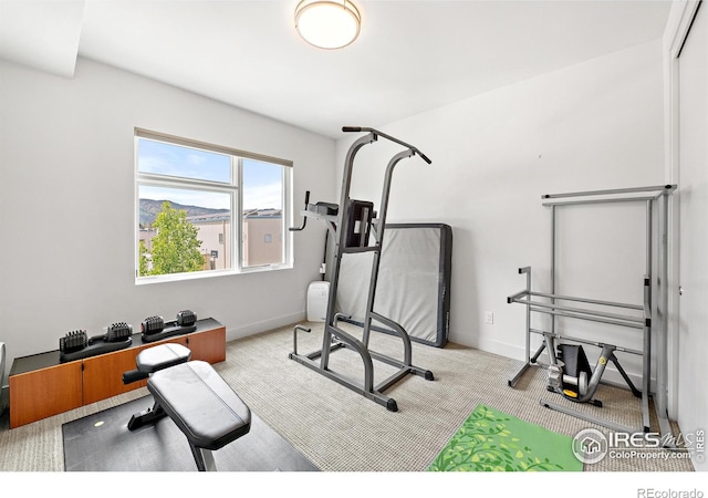 2907 32nd St, Boulder, CO 80301 - workout room with carpet flooring and baseboards