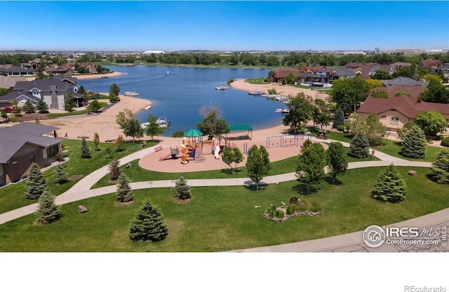 1977 Shadow Lake Ct, Windsor, CO 80550 - aerial view of residential area featuring a large body of water