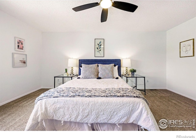3812 Howe Ct, Boulder, CO 80301 - bedroom featuring carpet floors, a textured ceiling, baseboards, and ceiling fan