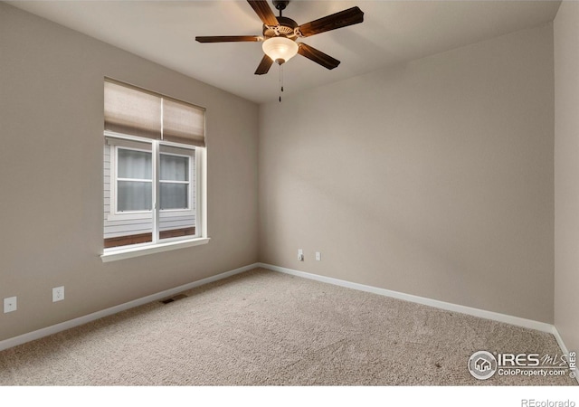 850 Prairiestar Dr, Berthoud, CO 80513 - empty room with baseboards, carpet, ceiling fan, and visible vents