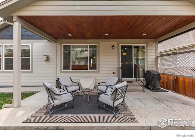 850 Prairiestar Dr, Berthoud, CO 80513 - view of patio featuring fence and a grill