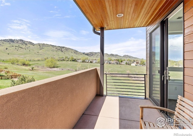 balcony with a mountain view