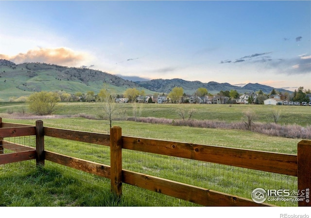property view of mountains featuring a rural view