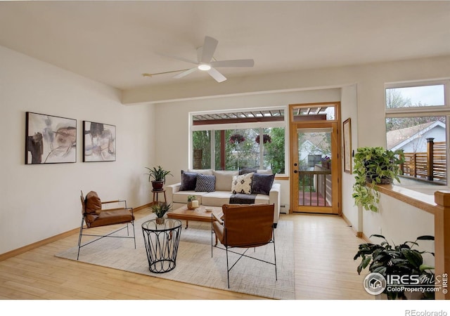 1460 Quince Ave Unit S102, Boulder, CO 80304 - living area with wood finished floors, healthy amount of natural light, and ceiling fan