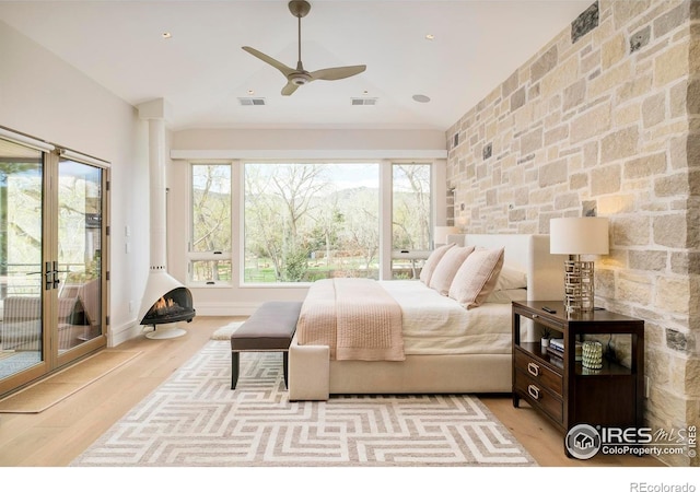 2158 Tamarack Ave, Boulder, CO 80304 - bedroom with visible vents, light wood-type flooring, and access to exterior