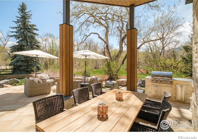 2158 Tamarack Ave, Boulder, CO 80304 - view of patio / terrace featuring an outdoor kitchen, outdoor dining area, and a grill