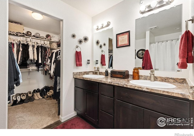 4355 24th Street Rd Unit 202, Greeley, CO 80634 - bathroom with double vanity, a sink, and a walk in closet