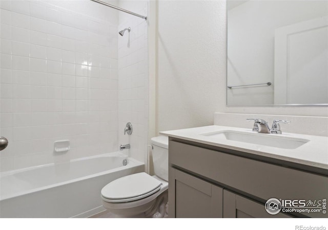 6500 13th St, Frederick, CO 80530 - bathroom featuring toilet, vanity, and  shower combination